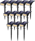 Koicaxy Solar Lights Outdoor Waterproof 12 Pack IP65, 100 LEDs 4 Light Modes, Higher Charging Efficiency, Auto On/Off Solar Landscape Spotlights for Garden Decor Yard Pathway Patio - Warm White