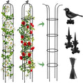 6.2ft Garden Obelisk Trellis for Climbing Plants Rustproof Metal Pipe with Heavy Duty Plastic Coated Garden Outdoor Indoor Potted Plant Support for Clematis Vine Jasmine Support