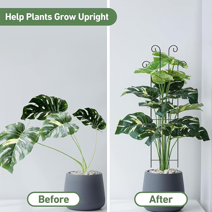 32.6in Tall Plant Trellis Indoor, Metal Garden Trellis for Climbing Plants, Expandable Trellis for Potted Plants for Ivy Pothos Hoya Monstera, 4 Pack