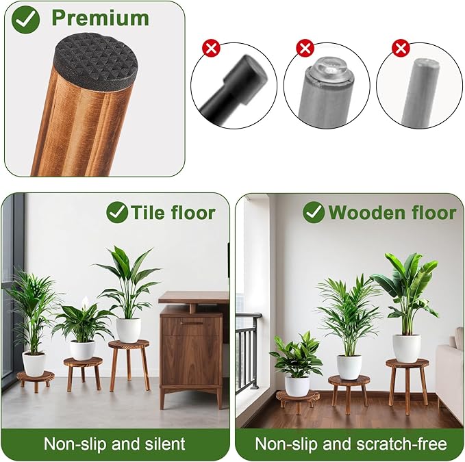 Plant Stand Indoor,3 Pcs Corner Plant Stand,Plant Shelf,Potting Bench,Suitable for Indoor and Outdoor Scenarios Such as Balcony,Living Room,Office,Small Corner Space and Courtyard.