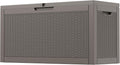 Outdoor Storage Box, Resin Deck Boxes Indoor and outdoor, Waterproof Storage Box Lockable Lid (Grey,70 Gallon)
