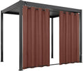 Easy-Going Linen Look Outdoor Curtains Waterproof Windproof Porch Curtains, Soft Thicken Outdoor Privacy Curtains for Patio, Gazebo, Grommet Top and Tab Bottom Drape, 1 Panel, 54x96 inch, Terra Red