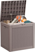 EasyUp 30 Gallon Outdoor Deck Box Waterproof, Lager Patio Storage Box Indoor and Outdoor Use,Resin Storage Bin for Patio Furniture Cushions Garden Tools, Package Delivery,UV Resistant（Gray）