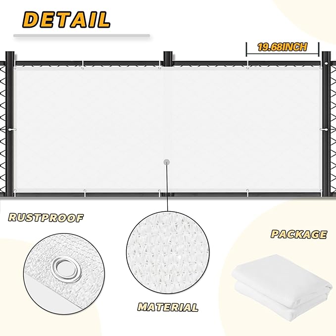 LOVE STORY Balcony Privacy Screen, 2.5'x8' Deck Shield Screen Fence Cover,UV Protection and Weather-Resistant,3 FT Height for Deck, Patio, Backyard, Outdoor Pool, Porch, Railing, White