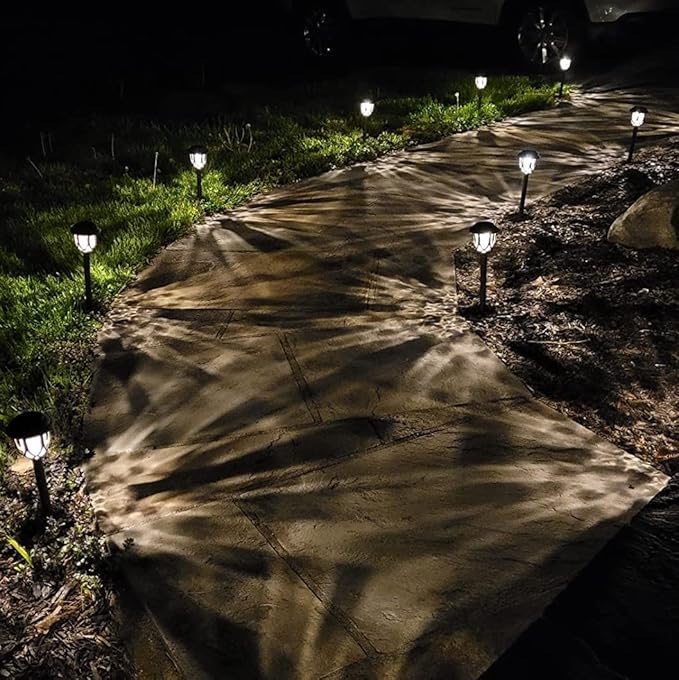 EXCMARK 10 Pack Solar Lights Outdoor Decorative Garden Yard Lights for Pathway Walkway Sidewalk Driveway. (Brown, Warm White)