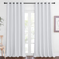 NICETOWN Room Darkening Window Curtains for Farmhouse - Easy Care Solid Thermal Insulated Grommet Doorway Drape for Bedroom/Living Room (1 Panel, W66 by L90, Greyish White)