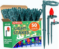 10 Inch Christmas Light Stakes Lawn Garden Stakes Replacement Yard Stakes for Outdoor Lights Path Stakes C7 C9 String Light Holder for Patio Path Decoration (50pack)