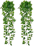Hollyone 2pcs Artificial Hanging Plants 31" Fake Ivy Vine Faux Ivy Leaves Hanging Plant Greenery for Wall House Room Patio Indoor Outdoor Home Shelf Office Wedding Decor
