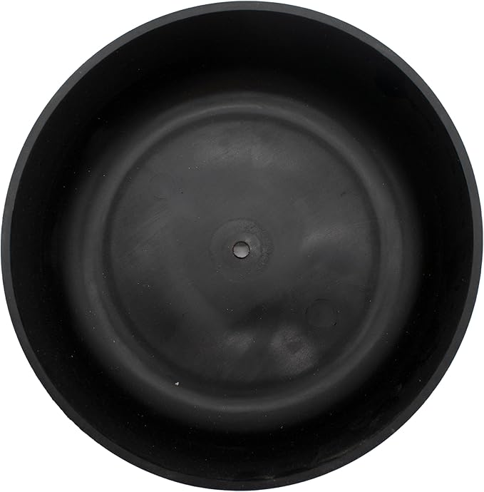 The HC Companies 8 Inch Round Plastic Succulent Capri Bowl Decorative Indoor Flower Succulent Planter Pot with Drain Plug Hole, Faux Concrete Color with Copper Bottom Color (2 Pack)