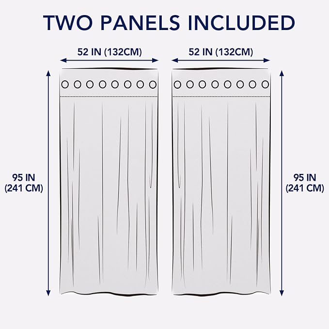 PureFit Outdoor Curtains for Patio Waterproof Weatherproof, UV Resistant Outside Curtains for Gazebo, Front Porch, Pergola, Sun Blocking Privacy Curtain, 52W x 95L inch, Set of 2, Beige