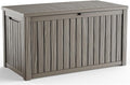 180 Gallon Outdoor Deck Box, Lockable Waterproof Outdoor Storage Boxes For Garden Tools,Indoor Cushions,Accessories Outside Storage Resin Weatherproof Container(Grey)