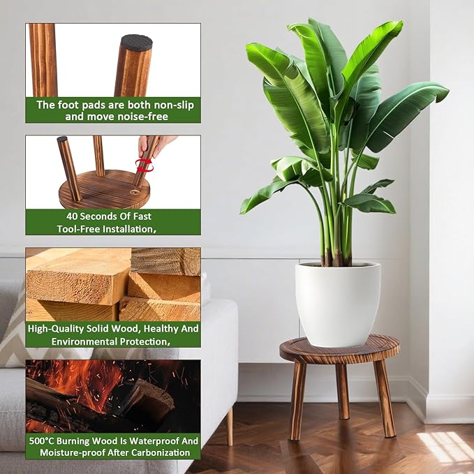 Plant Stand Indoor,3 Pcs Corner Plant Stand,Plant Shelf,Potting Bench,Suitable for Indoor and Outdoor Scenarios Such as Balcony,Living Room,Office,Small Corner Space and Courtyard.