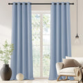 NICETOWN Blackout Drapery Curtain Panel 90 inches Long - Window Treatment Thermal Insulated Grommet Blackout Curtain/Drape for Bedroom Living Room (Vintage Blue, 1 Panel, 46 by 90 inches)