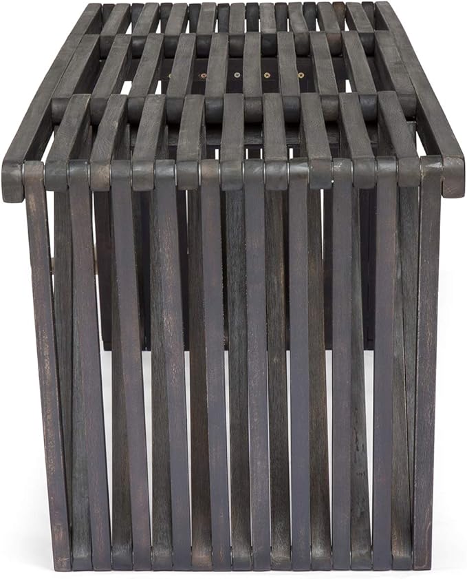 Christopher Knight Home Esme Outdoor Acacia Wood Bench, Dark Gray Finish