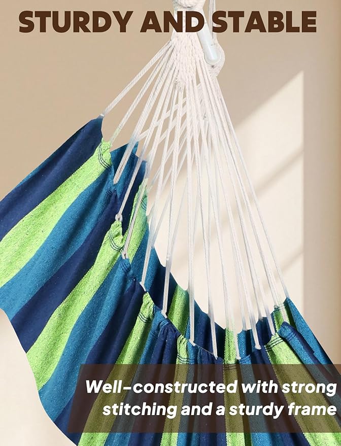 Chihee Hammock Chair Hanging Swing Max 500 Lbs 2 Cushions Included Metal Spreader Bar with Anti-Slip Grooves Portable Hanging Chair Side Pocket Large Macrame Bohemian Chair Indoor Outdoor