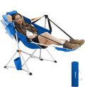 KingCamp Hammock Chair with Footrest – Heavy Duty Swinging Rocking Camping Chairs for Adults up to 400lbs, Folding Portable Oversized Rocker with Cup Holder & Pillow for Outdoor Beach Lawn RV Sports