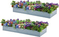 2 Pack 6x3x1FT Galvanized Raised Garden Bed Kit, Outdoor Metal Planter Box for Vegetables, Bottomless Rectangular Gardening Bed with Support Rods, Tool-Free Assembly, Gray