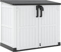 LHBcraft Outdoor Storage Cabinet 36 Cu Ft with Lockable Doors, Portable Horizontal Storage Shed, Resin Outdoor Storage Box Waterproof for Patio-Easy to Assemble