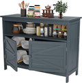 HIPS All-Weather Outdoor Storage Cabinet,Outdoor Sideboard with Magnetic Doors,3-Shelves Patio Storage Cabinet, Used for Garden,Buffet Cabinet,TV Stand, Bar Table,Balcony