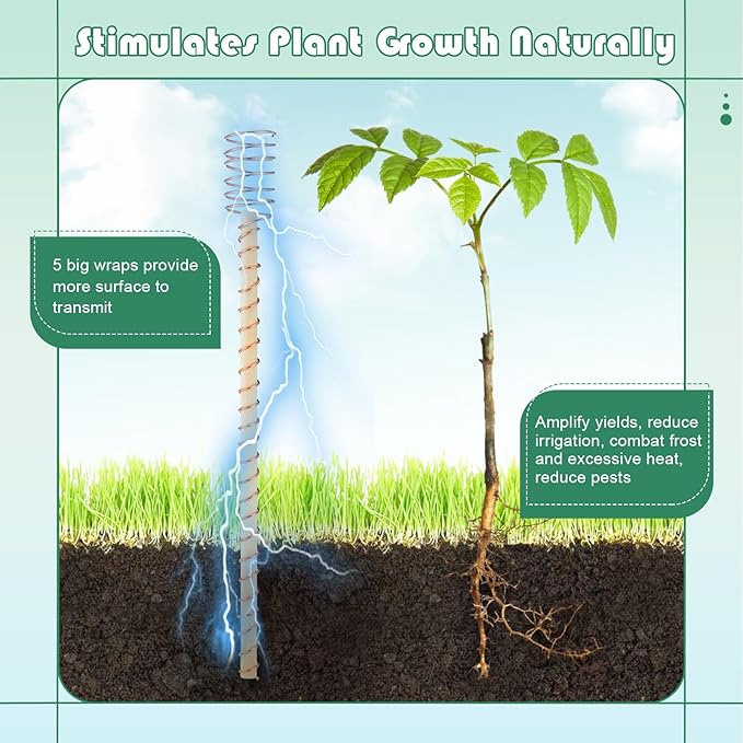 18 Pcs Electroculture Plant Stakes 13.5 Inches Long Copper Garden Stakes Electroculture Copper Gardening Antenna for Growing Vegetable Garden Plants Support