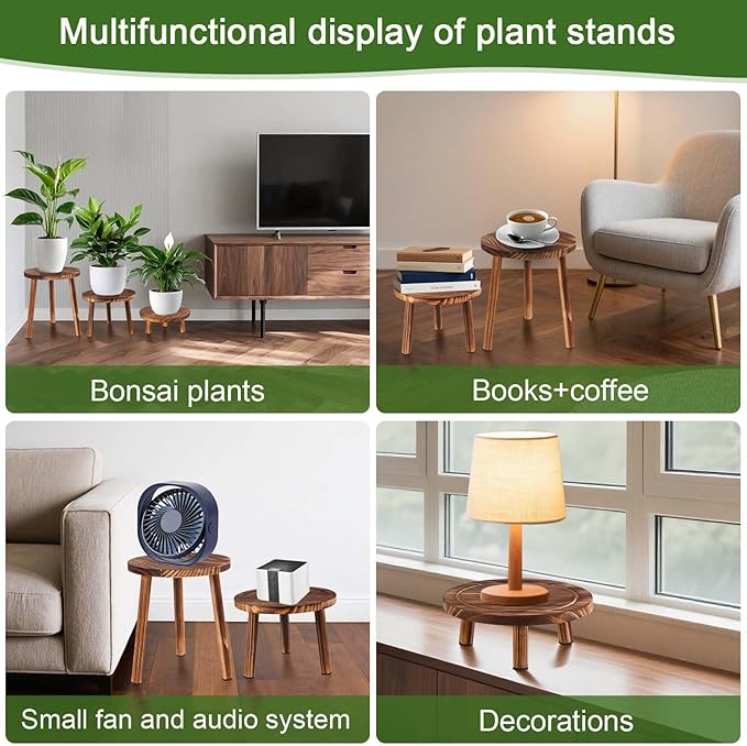 Plant Stand Indoor,3 Pcs Corner Plant Stand,Plant Shelf,Potting Bench,Suitable for Indoor and Outdoor Scenarios Such as Balcony,Living Room,Office,Small Corner Space and Courtyard.