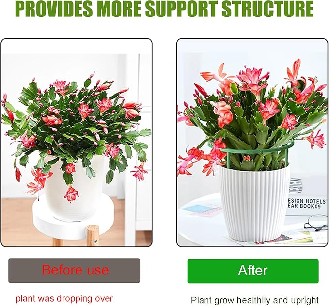 36 Pack Plant Support Stakes for Indoor Plants, Half Round Plant Stakes Ring Stackable 3 Tier Garden Flower Support for More Sizes (10,20,30 Inches), Plastic Cage Trellis for Climbing Leafy Vegetable