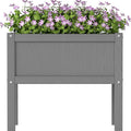 Raised Garden Bed with Drainage Hole Waterproof HDPE Elevated Planter Box with Legs Stable and Durable to Plant Herb Vegetable Flower,Patio,Balcony Outdoors/Indoors Gray