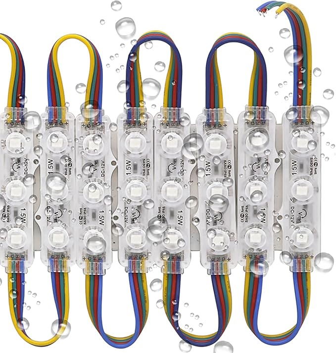 LED Window Lights Storefront Lights for Business Upgraded LED Modules Waterproof Store Decorative Light for Advertising Letter Signs Lightbox RGB 120 Pieces 3 LED Strip Light 60 FT