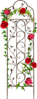 Best Choice Products 60x15in Iron Garden Trellis, Arched Outdoor Decoration w/Branches, Birds for Lawn, Garden, Backyard, Climbing Plants - Bronze