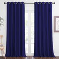 NICETOWN Sliding Door Window Treatment Blackout Patio Door Curtain Panels, Privacy Thermal Drapes for Bedroom Living Room Department with Grommet Top (Navy Blue, W66 x L110)