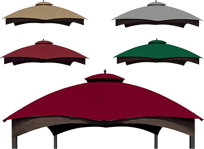 SCOCANOPY Burgundy Ripstop Replacement Roof for Lowe's Allen Roth 10X12 Gazebo Model #GF-12S004B-1/ GF-12S004BTO/TPGAZ17-002C