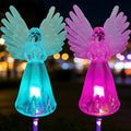 2 Pack Solar Angel Lights Outdoor Decor, Decorative Color Changing Waterproof LED Angel Stake Lights for Cemetery Grave Garden Patio Yard Art Lawn Decoration, Grave Markers, Memorial Gifts