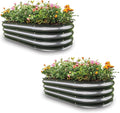 Gardmax 2 Pack Galvanized Raised Garden Bed, Lightweight Planter Boxes Outdoor with Easy Assembly, Large Garden Bed for Vegetables, Fruits, Flower Dark Grey