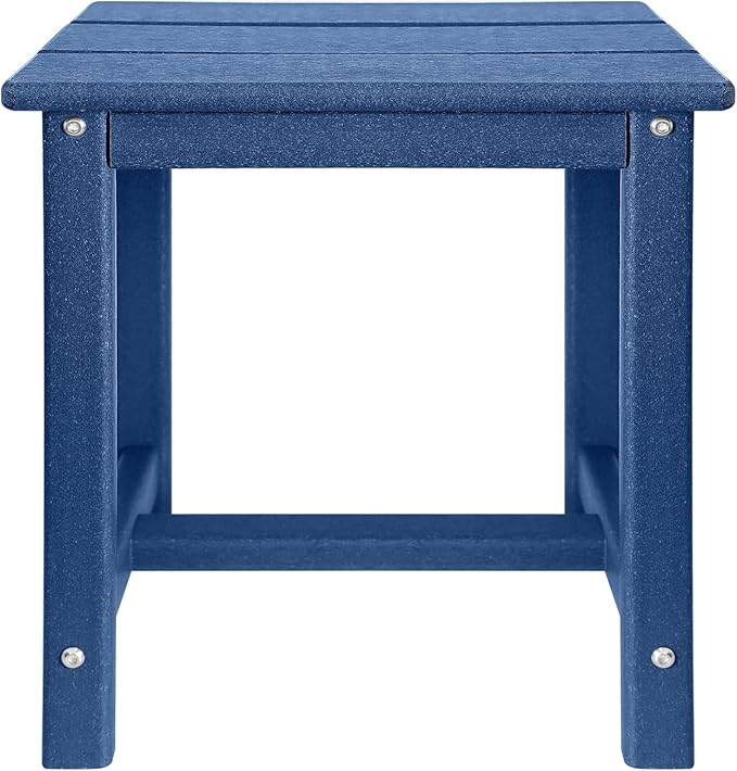 Adirondack Square Side Table,one-Tier Outdoor end Table, Patio Side Table for Pool,Porch,Backyard,Relaxing Companion (Blue)