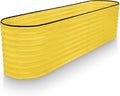 Plant & Plot Galvanized Raised Garden Beds Outdoor // 8×2×2 ft Planter Raised Beds for Gardening, Vegetables, Flowers // Large Metal Garden Box (Yellow) // Patented Tool-Free Design