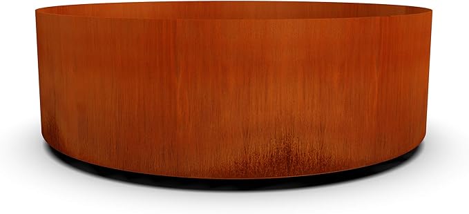 PLANTERCRAFT Corten Steel Metal Planter Box, Round Sizes, Modern Garden Steel planters for Commercial and Residential Outdoor Use.