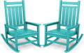 SERWALL Oversized Outdoor Rocking Chair Set of 2, HDPE Rocker for Adults, Patio Rocking Chairs for Porch, Aruba