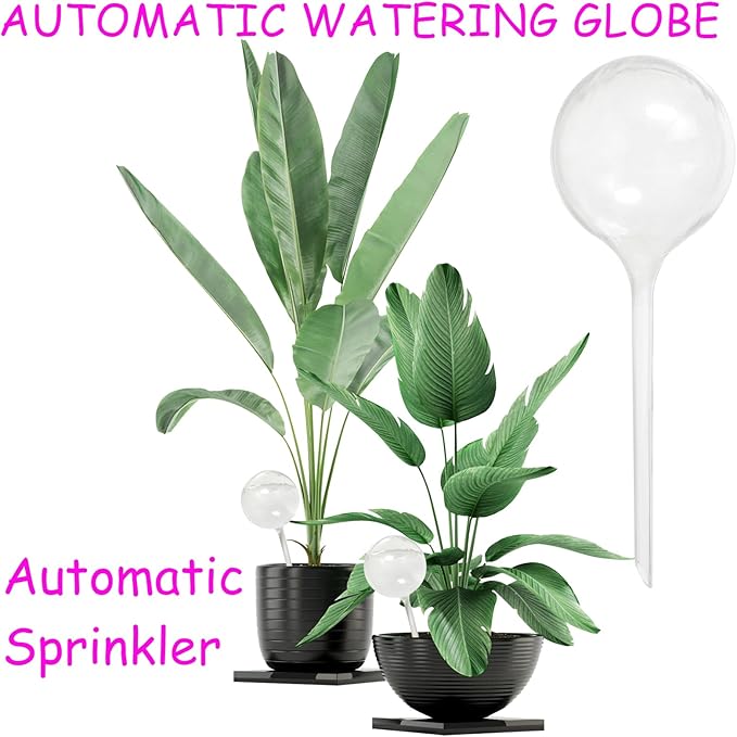 10 PCS Large Clear Plastic Watering Globes,Plant Self-Watering Bulbs,Flower Automatic Water Device,Garden Waterer for Plant Indoor Outdoor Plants Flowers