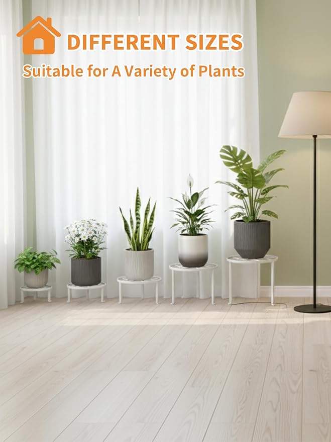 5-Pack Metal Plant Stand for Heavy Potted Plant for Home Indoor and Outdoor Heavy Duty Flower Pot Stands for Multiple Plant for Living Room