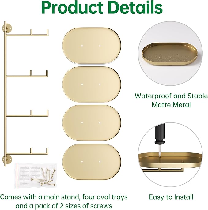 Rotating Window Shelves for Multiple Plants Indoor,4-tier Metal Corner golden Plant Stand Holder Floating Hanger Shelf for Wall，Windows Sill Gifts for Planter Lover to Enhance Home Decor