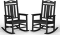 Ciokea Oversized Outdoor Rocking Chairs Set of 2, 380lbs Heavy-Duty Large Patio Rocker, High Back Cozy Porch Chairs, Weather Resistant Patio Rocking Chairs for Outside, Fire Pit, Deck, Black
