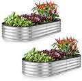 Plant & Plot Galvanized Raised Garden Beds Outdoor // 6×3×1 ft (2-Pack) Planter Raised Beds for Gardening, Vegetables, Flowers // Large Metal Garden Box // Patented Tool-Free Design (Silver)