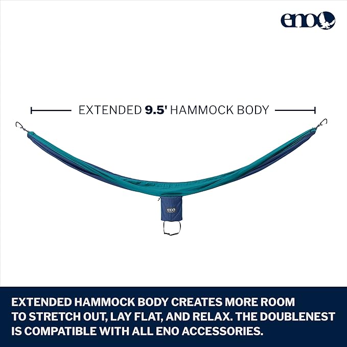 ENO, Eagles Nest Outfitters DoubleNest Lightweight Camping Hammock, 1 to 2 Person, Special Edition Colors, ATC