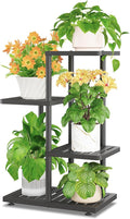 iDavosic.ly Plant Stand Indoor Outdoor, 3-Tier Tall Metal Flower Shelf for Heavy-Duty Large Planters, Corner Orchid Display Rack for Living Room Balcony Patio Porch, Space Saving, Modern Black