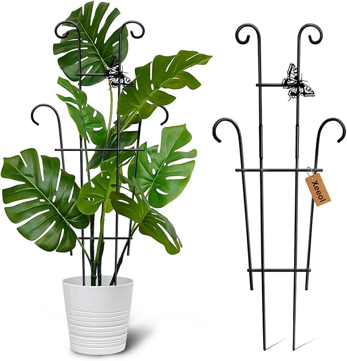 23in Plant Trellis Indoor, Trellis for Potted Plants with Butterfly, Garden Trellis Climber Support for Climbing Plants Pothos Hoya Vine