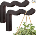 Wavy Plant Hanger Hooks – 2 Pack Rustic Wooden Wall Mounts for Indoor/Outdoor Use, Ideal for Hanging Baskets, Lanterns, and Bird Feeders – Decorative Brackets for Patio and Balcony