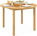 Tangkula 44" Round Outdoor Dining Table for 4, Acacia Wood 4-Person Large Patio Dining Table, Farmhouse Indoor Outdoor Dining Furniture for Deck, Garden, Poolside & Backyard