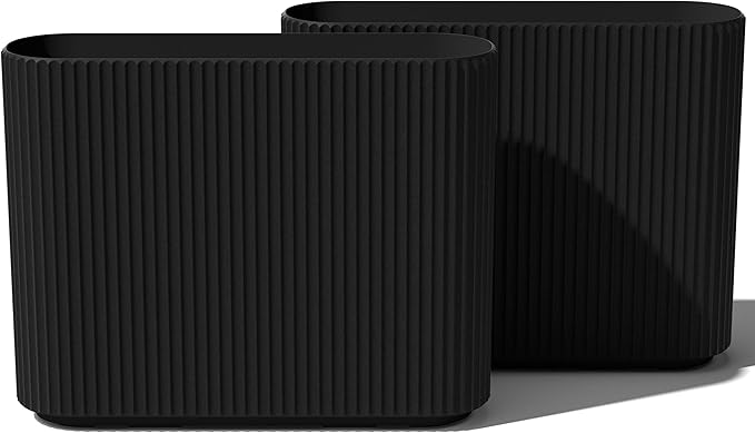 Veradek Demi Series Span Planter for Front Porch, Patio, Backyard | Durable Plastic-Stone Composite Material | Modern Décor for Shrubs, Flowers