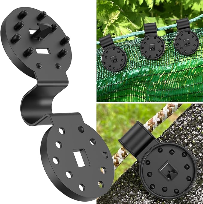 Heavy Duty Round Shade Cloth Clips 40 Pcs - Plastic Garden Net Clamps for Shade Cloth for Garden, Tarp Clips Heavy Duty, Anti Bird Netting, Sun Shade Sail, Windproof Awning Clamp