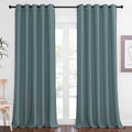 NICETOWN Blackout Greyish Blue Curtain & Drape 102 inches Long - Energy Saving Thermal Drape Grommet Sound Reducing Light Blocking Window Treatment for Bedroom (1 Panel, W66 x L102)